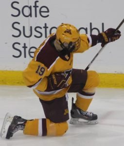 Vinni Lettieri celebrates after putting Minnesota up 2-1. (Photo by Craig Cotner)
